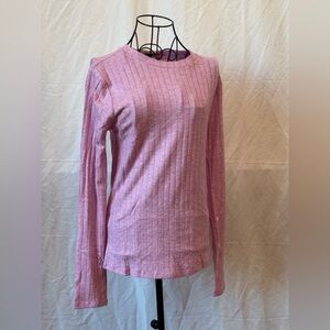 315 - Zenana Outfitters Ribbed Pink Long Sleeve Top